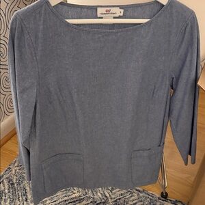 Vineyard Vines Women's Denim Blue Blouse